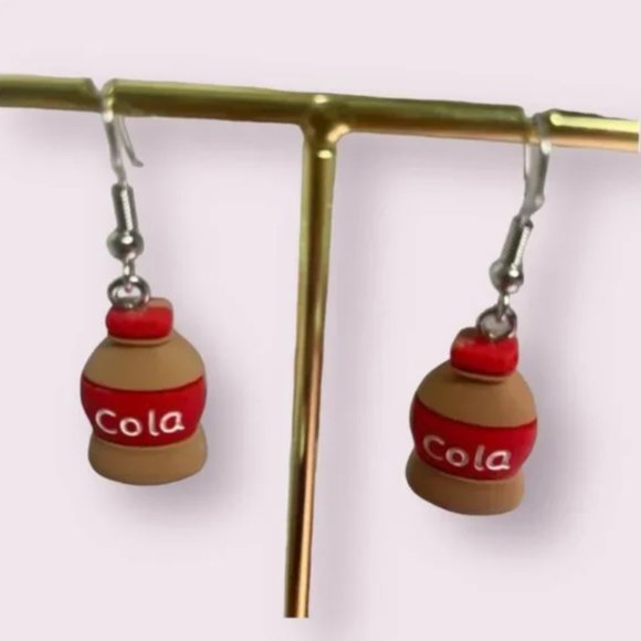 ⭐️❤️ FREE Soda Coke Coca Cola Bottle Drink Graphic Art Artsy Pop Drop Earrings - Picture 6 of 6
